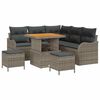 vidaXL Ensemble de canapé de jardin 8 pcs Gris polyrotin