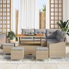vidaXL Ensemble de canap&eacute; de jardin 9 pcs Beige Poly rotin