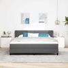 vidaXL Lit boxspring avec matelas Gris foncé 180 x 200 cm tissu