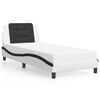 vidaXL Cadre de lit avec LED sans matelas Zadar blanc et noir 100x200 cm