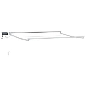 vidaXL Manual Awning Frame with Solar LED 3 x 2 m Blanc
