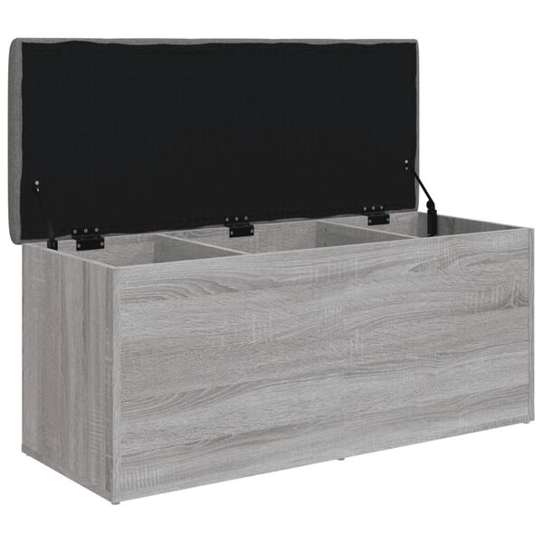 vidaXL Banc de rangement sonoma gris 102x42x45 cm bois d'ing&eacute;nierie
