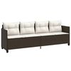 vidaXL Chaise longue avec coussins marron r&eacute;sine tress&eacute;e