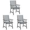vidaXL Chaises &agrave; manger d'ext&eacute;rieur lot de 3 et coussins Acacia massif