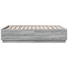 vidaXL Cadre de lit avec LED sans matelas sonoma gris 135x190 cm