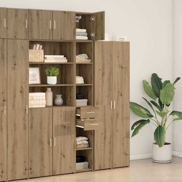 vidaXL Armoire de rangement 2 pcs Ch&ecirc;ne artisanal 30 x 42,5 x 225 cm