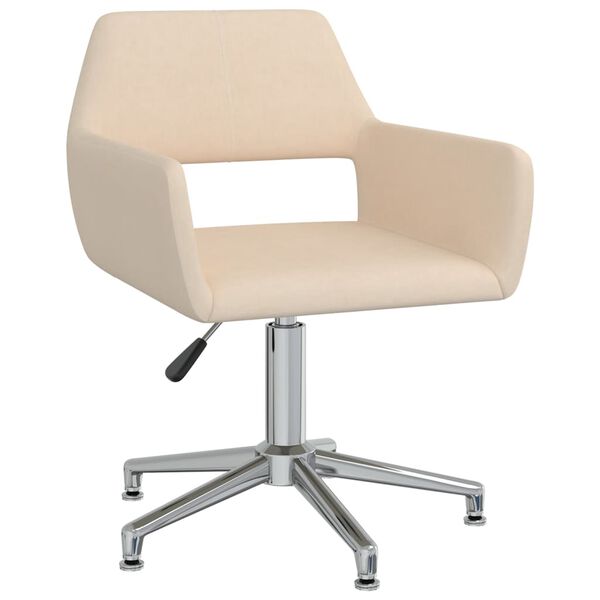 vidaXL Chaises pivotantes &agrave; manger lot de 4 Cr&egrave;me Tissu