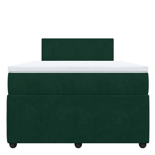 vidaXL Sommier &agrave; lattes de lit et matelas Vert fonc&eacute; 120x200cm Velours