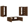 vidaXL Meuble TV muraux 3 pcs avec lumi&egrave;res LED ch&ecirc;ne marron