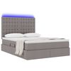 vidaXL Lit avec rangement et LED avec LED Taupe 140 x 190 cm Polyester