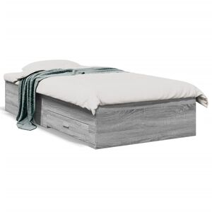 vidaXL Cadre de lit avec tiroirs sans matelas sonoma gris 90x200 cm