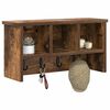 vidaXL Porte-manteau mural avec &eacute;tag&egrave;re Ch&ecirc;ne fum&eacute; 50 x 16 x 26 cm