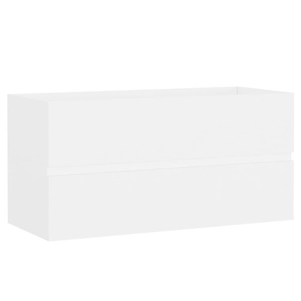 vidaXL Armoire d'&eacute;vier avec lavabo int&eacute;gr&eacute; Blanc Bois d'ing&eacute;nierie