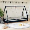 vidaXL Cadre de lit pour enfants noir 90x200 cm bois de pin massif