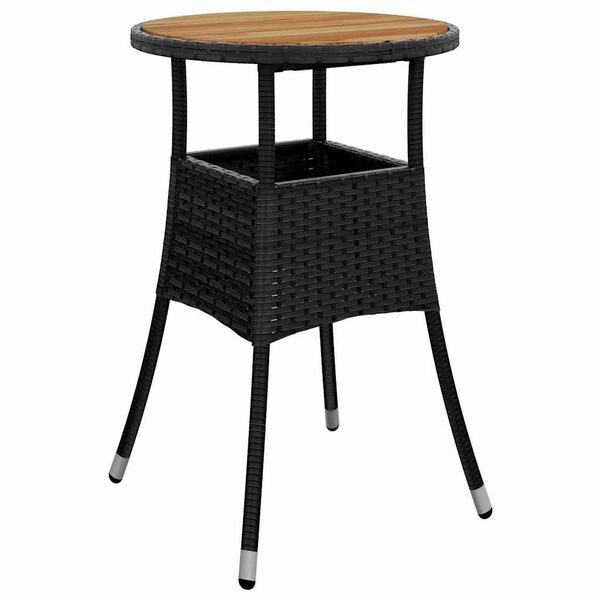 vidaXL Ensemble &agrave; manger de jardin et coussins 5 pcs noir rotin acacia