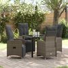vidaXL Ensemble de salle &agrave; manger pour jardin 5 pcs Gris Poly rotin