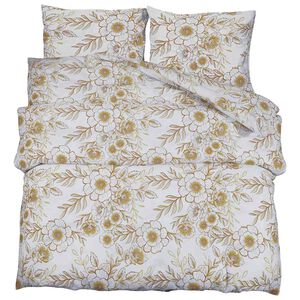 vidaXL Ensemble de housse de couette blanc et marron 260x220 cm Coton