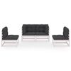 vidaXL Salon de jardin 4 pcs avec coussins Bois de pin massif