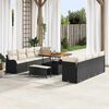 vidaXL Ensemble de canap&eacute; de jardin avec coussin 11 pcs Noir et Cr&egrave;me