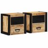 vidaXL Tables de chevet 2 pcs 40x35x40 cm bois de manguier massif brut