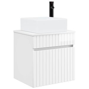vidaXL Meuble de lavabo mural Blanc brillant 49 x 41 x 63 cm