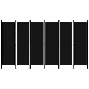 vidaXL Cloison de s&eacute;paration 6 panneaux Noir 300x180 cm