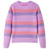 Pull-over ray&eacute; tricot&eacute; pour enfants lilas et rose 92