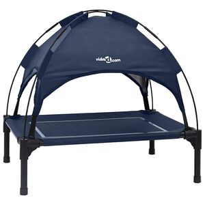 vidaXL Lit pour Chien 63 x 49,5 x 60 cm Acier Bleu marine