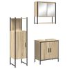 vidaXL Ensemble de mobilier de salle de bain avec &eacute;tag&egrave;re 3 pcs Marron
