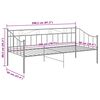 vidaXL Cadre de canapé-lit sans matelas gris métal 90x200 cm