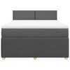 vidaXL Sommier &agrave; lattes de lit avec matelas Gris fonc&eacute; 140x200cm Tissu