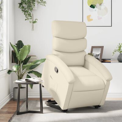 vidaXL Fauteuil inclinable Crème Similicuir