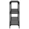 vidaXL Table console avec dessus en verre noir 118,5x30x81 cm acier