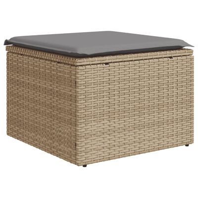 vidaXL Salon de jardin avec coussins 10 pcs beige résine tressée