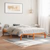 vidaXL Cadre de lit sans matelas cire marron 135x190cm bois pin massif
