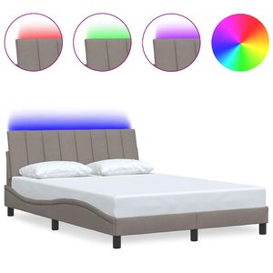 vidaXL Cadre de lit sans matelas Hanko taupe 140x190 cm tissu