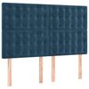 vidaXL T&ecirc;te de lit &agrave; LED Bleu fonc&eacute; 144x5x118/128 cm Velours