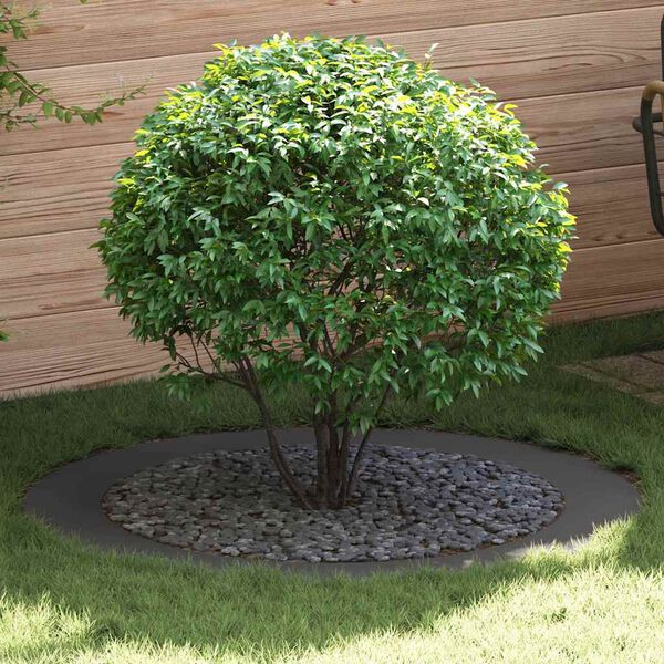 vidaXL adapt&eacute; pour anneaux d'arbre plats 5 pcs Noir &Oslash;90 / 120 cm Acier