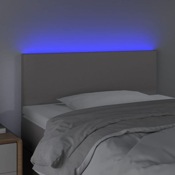 vidaXL T&ecirc;te de lit &agrave; LED Gris 90x5x78/88 cm Similicuir