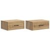 vidaXL Cabinet de chevet mural 2 pc Ch&ecirc;ne artisanal 49 x 34,5 x 20 cm