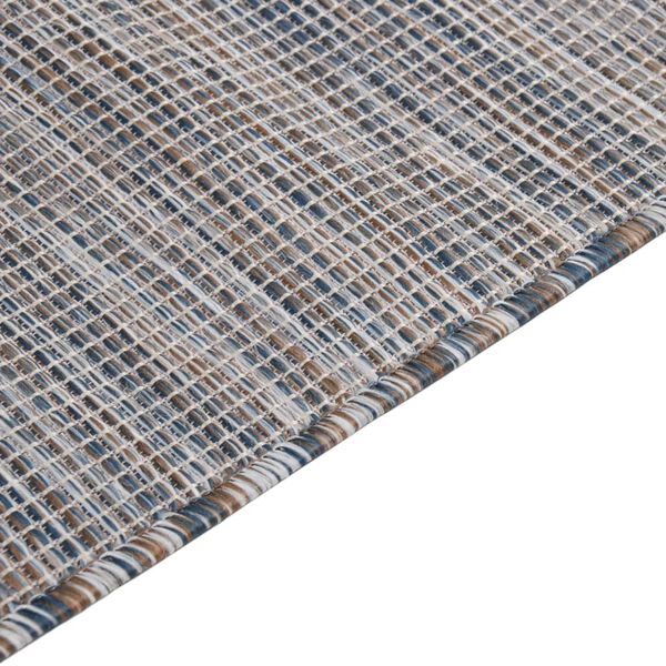 vidaXL Tapis &agrave; tissage plat d'ext&eacute;rieur 120x170 cm Marron et bleu