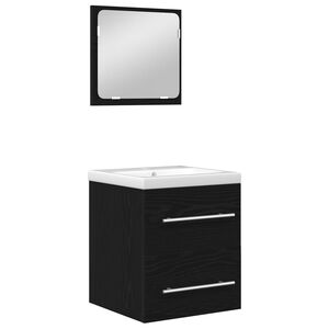 vidaXL Ensemble de mobilier de salle de bain 2 pcs Ch&ecirc;ne noir