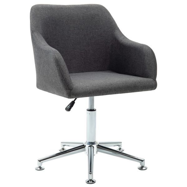 vidaXL Chaises pivotantes &agrave; manger lot de 2 gris fonc&eacute; tissu