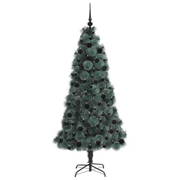 vidaXL Arbre de No&euml;l artificiel pr&eacute;-&eacute;clair&eacute; avec ensemble de boules