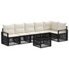 vidaXL Ensemble de canap&eacute; de jardin 7 pcs Noir polyrotin