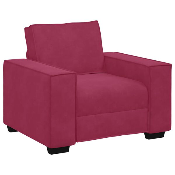 vidaXL Ensemble de canap&eacute;s 3 pcs avec coussins Rouge bordeaux Velours