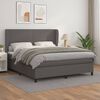 vidaXL Sommier &agrave; lattes de lit avec matelas Gris 160x200 cm Similicuir