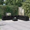 vidaXL Salon de jardin 9 pcs avec coussins R&eacute;sine tress&eacute;e Noir