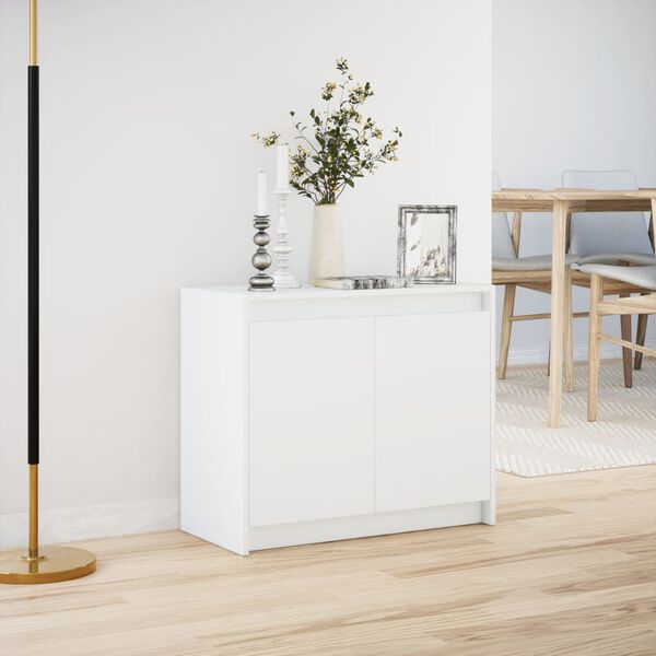 vidaXL Buffet avec LED blanc 72x34x61 cm bois d'ing&eacute;nierie