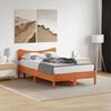 vidaXL T&ecirc;te de lit cire marron 120 cm bois massif de pin